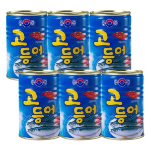 유동 고등어 통조림 400g, 6개