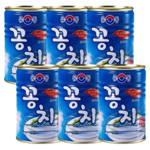 유동 꽁치 통조림 400g, 6개