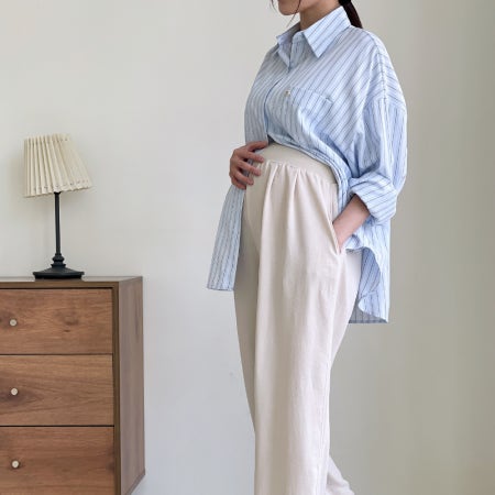 HUR Lap 가을 임산부바지 임부복바지 임부복 빅사이즈 허리조절 와이드팬츠