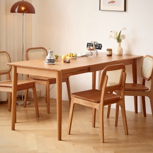 디자인필링 확장형 4인용 6인용 식탁 테이블 원목 접이식 식탁 테이블 기본 80cm Oak