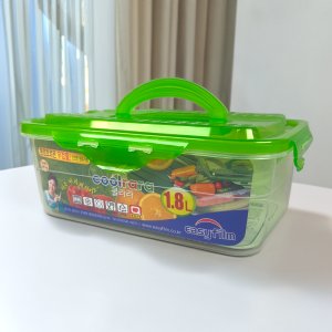 쿨라라 밀폐용기 1.8L 핸들형 직사각 반찬통 국내생산 냉동실 냉장고정리용기 비스프리