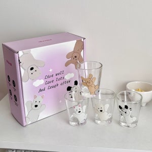 귀여운 소주잔세트 4p 선물용잔 소주잔