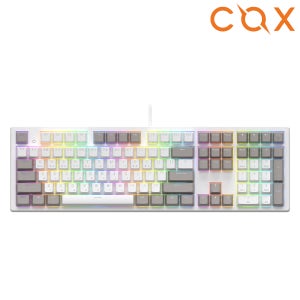 COX 무접점 키보드 완전방수 엠프리스 RGB PBT 화이트 45g, 정전용량 무접점