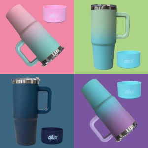 대용량 텀블러 빨대 보온보냉 스텐 텀블러 손잡이 운동 기념품 + 미끄럼방지캡 리유저블컵