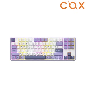 COX 저소음 무선 블루투스 게이밍 기계식 키보드 C87 화이트퍼플, 허니축