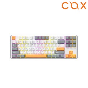 COX 저소음 무선 블루투스 게이밍 기계식 키보드 C87 화이트그레이, 허니축