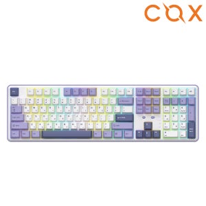 COX 저소음 무선 블루투스 게이밍 기계식 키보드 C108 화이트퍼플, 용과축