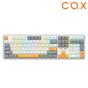 COX 저소음 무선 블루투스 게이밍 기계식 키보드 C108 화이트그레이, 허니축