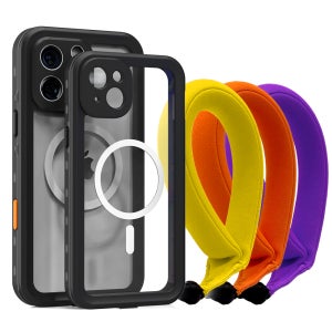 하이온 딥가드 물놀이 방수 케이스 + 구명 팔찌 스트랩 SET 옐로우, 아이폰14