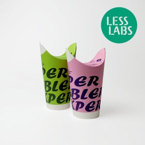 뚜껑 일체형 폴딩 종이컵 종이텀블러 락퍼 핑크 텍스트 오픈형 100개 소량