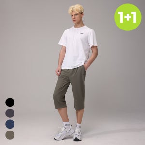 1+1 에버라스트 남자 7부 여름 바지 스트라이프 팬츠