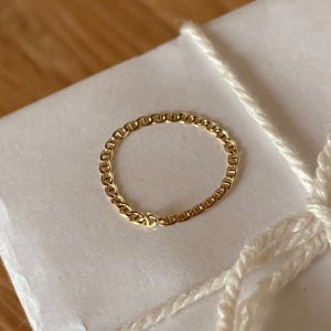 14k 플랫 체인 반지 레이어드 금 반지