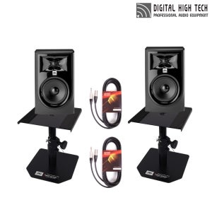 JBL 305P MK2 액티브 모니터 1조 탁상용 스탠드 케이블 포함