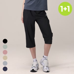 1+1 에버라스트 여성 7부 여름 바지 스트라이프 팬츠