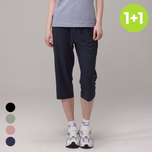 1+1 에버라스트 여성 7부 여름 바지 스트라이프 팬츠