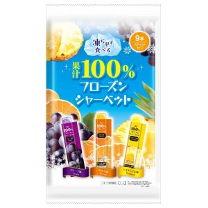 얼려먹는 과즙 100% 프로즌 과일 샤베트 포도 귤 파인애플 35g x 9개입 일본 리본