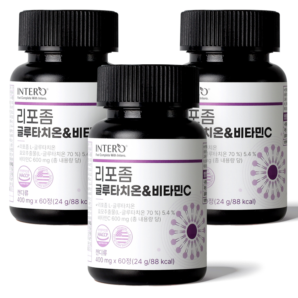 인테로 리포좀 글루타치온 비타민C 리포솜 <b>글루타티온</b> 60정, 3개