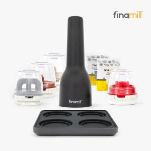 FinaMill 파이나밀 2세대 USB 전동그라인더, 블랙 (4P세트)