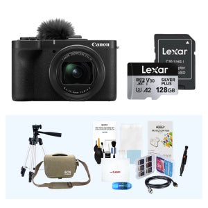 캐논 V1 PowerShot 미러리스 사진 촬영 카메라 렉사 128GB 10종 풀패키지세트