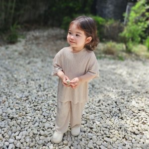 [베베나인] 유아상하복 유아복 아기상하복 어린이집등원룩 - 크링클세트