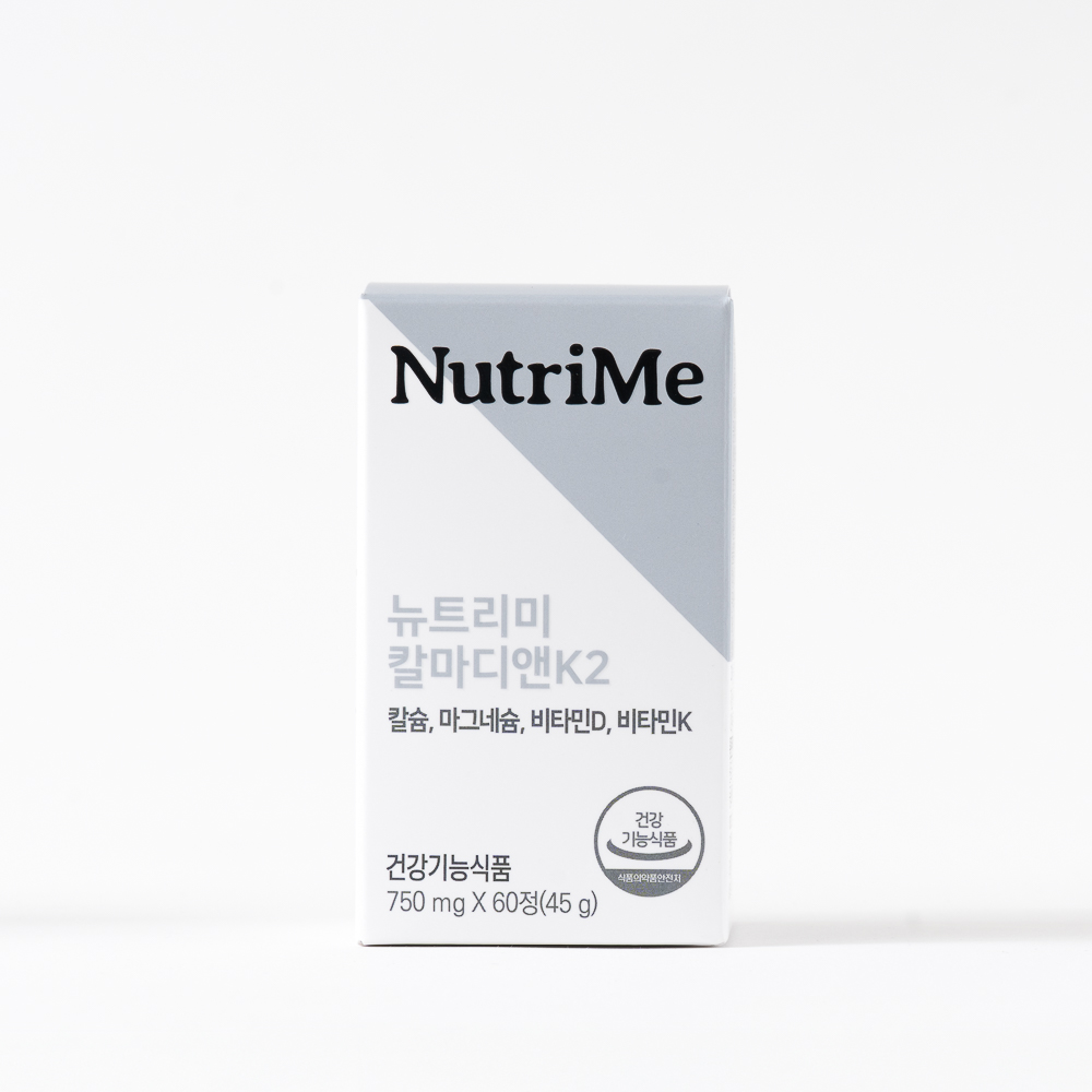 <b>뉴트</b>리미 칼마디 앤 K2 칼슘마그네슘 비타민K2 비타민D 골다공증 영양제 60정, 1개