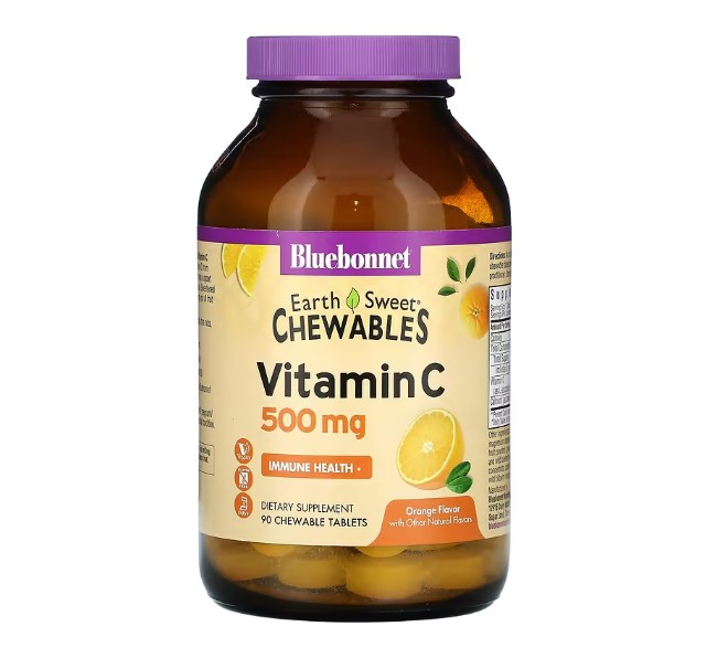 블루보넷 <b>비타민C 츄어블 500mg</b> 90정 3개월 비타민씨 아스코르브산 Vitaminc