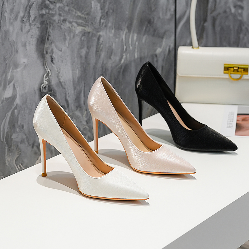 브엘키 7,9,11cm 새틴 스틸레토 펌프스힐 구두 3color