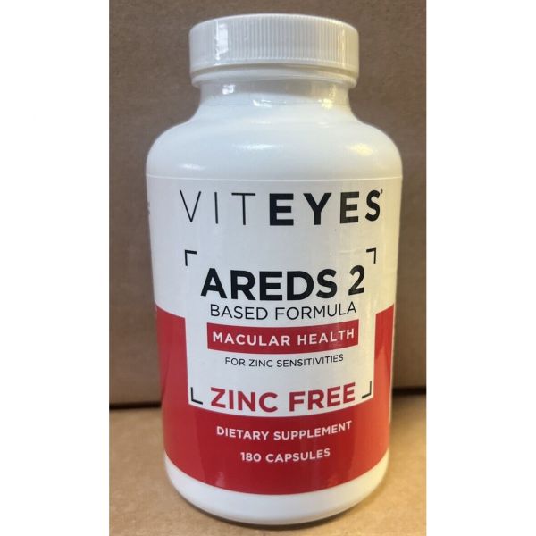 <b>VITEYES</b> <b>Viteyes</b> AREDS 2 <b>아연</b> 프리 황반 지원 180 캡슐 베스트 바이: 2012/2025