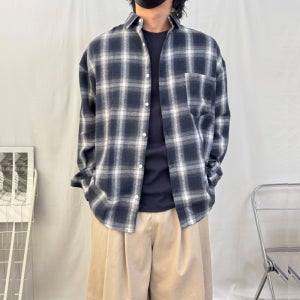 남자 체크남방 오버핏 빅사이즈 긴팔 타탄 체크 셔츠