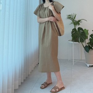MUNA 무나 여성 시어서커 여름 휴가 원피스