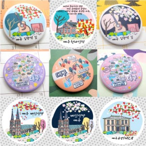 대구 기념품 마그넷 원형 마그네틱 자석 국내 여행 굿즈 청라언덕 계산성당 이상화 서상돈