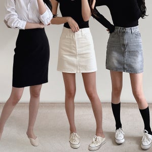 여성 미니 스커트 하이웨스트 여름 면 밴딩 정장 속치마 키작녀 짧은 치마 빅사이즈