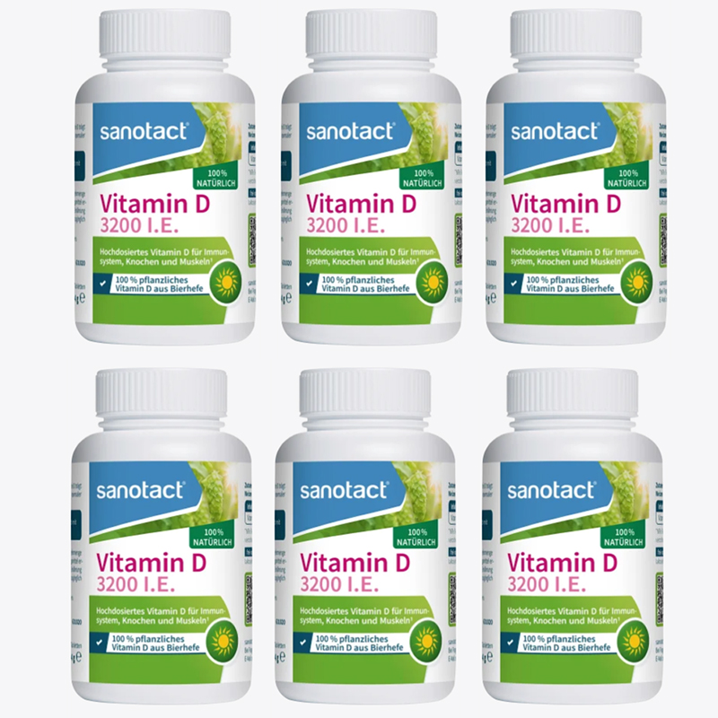 <b>자노탁트 비타민 D</b> 3200 IU 맥주 효모 정제 90 개 x6/ Vitamin D 3200 I.E. Bierhefe Tabletten