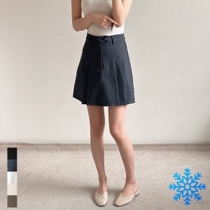 여성 미니 스커트 플레어 속치마 A라인 핀턱 구김방지 스판 키작녀 정장 주름 치마 빅사이즈