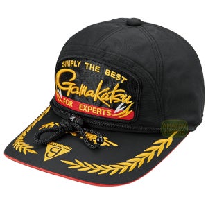 가마가츠 와펜캡 가마아유 GM9118 모자 자수 월계관 휘장 은어낚시 모자 블랙 LL