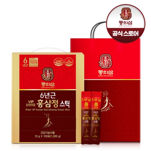 <b>동의삼</b> 6년근 홍삼정 골드 10g x 100포 면역력 <b>피로</b>회복 진세노사이드