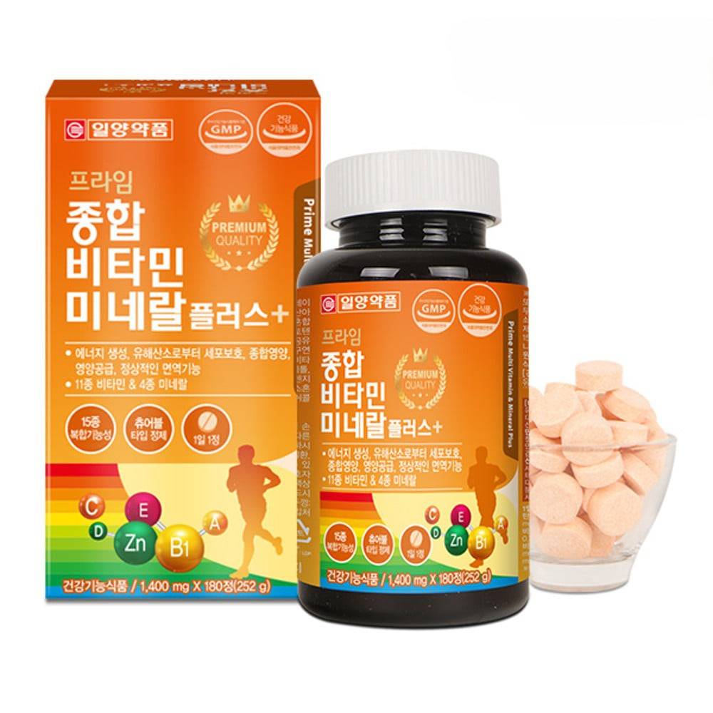 <b>프라임</b> 종합 비타민 미네랄 플러스 <b>만성피로</b> 영양제 원샷 멀티비타민 올인원 180정, 1개
