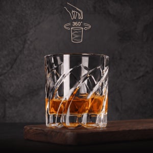 위스키잔 집들이선물 회전 온더락 글라스 캠핑 유리컵 언더락 양주잔 칵테일 250ml, 1개