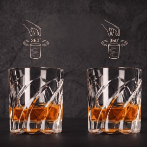 위스키잔 집들이선물 회전 온더락 글라스 캠핑 유리컵 언더락 양주잔 칵테일 250ml, 1개
