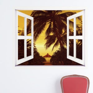 장덕수시트지 ik261-해질녘의야자수_뮤럴시트지