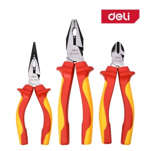 델리툴즈 절연 롱노우즈 롱노즈 니퍼 펜치 플라이어 3종 세트