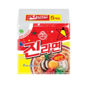 오뚜기 진라면 매운맛 봉지라면 간식 식사대용 40개입