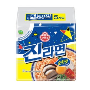 오뚜기 진라면 순한맛 봉지라면 간식 식사대용 40개입