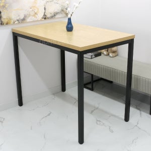 W1200 x D750 오크컬러 40각 철재다리 아일랜드 4인용 홈바식탁 LHK12075