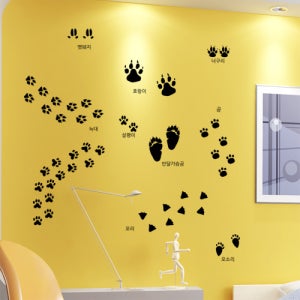 장덕수시트지 pm070-동물발자국(셋트)_그래픽스티커