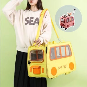 피터파우 시선집중 강아지 고양이 버스 두마리 반려견 이동가방 이동장 애견 가방 캐리어 켄넬