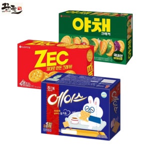 롯데웰푸드 롯데제과 야채크래커 249g+제크 300g+해태 에이스 364g /각1개
