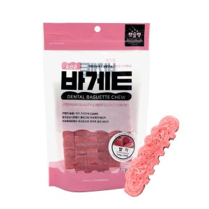 [유통기한임박특가26.10] 코코브라운 강아지 덴탈껌 유산균 바게트츄 치아관리 3종 딸기, 120g, 1개