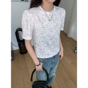 여성 타이다이 슬림핏 반팔티셔츠 감각있는 디자인 크롭티 데일리룩