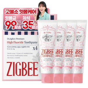 지그비 대용량 고불소 잇몸케어 박하선 치약 치석 제거 치은염 허니민트향 117g, 4개
